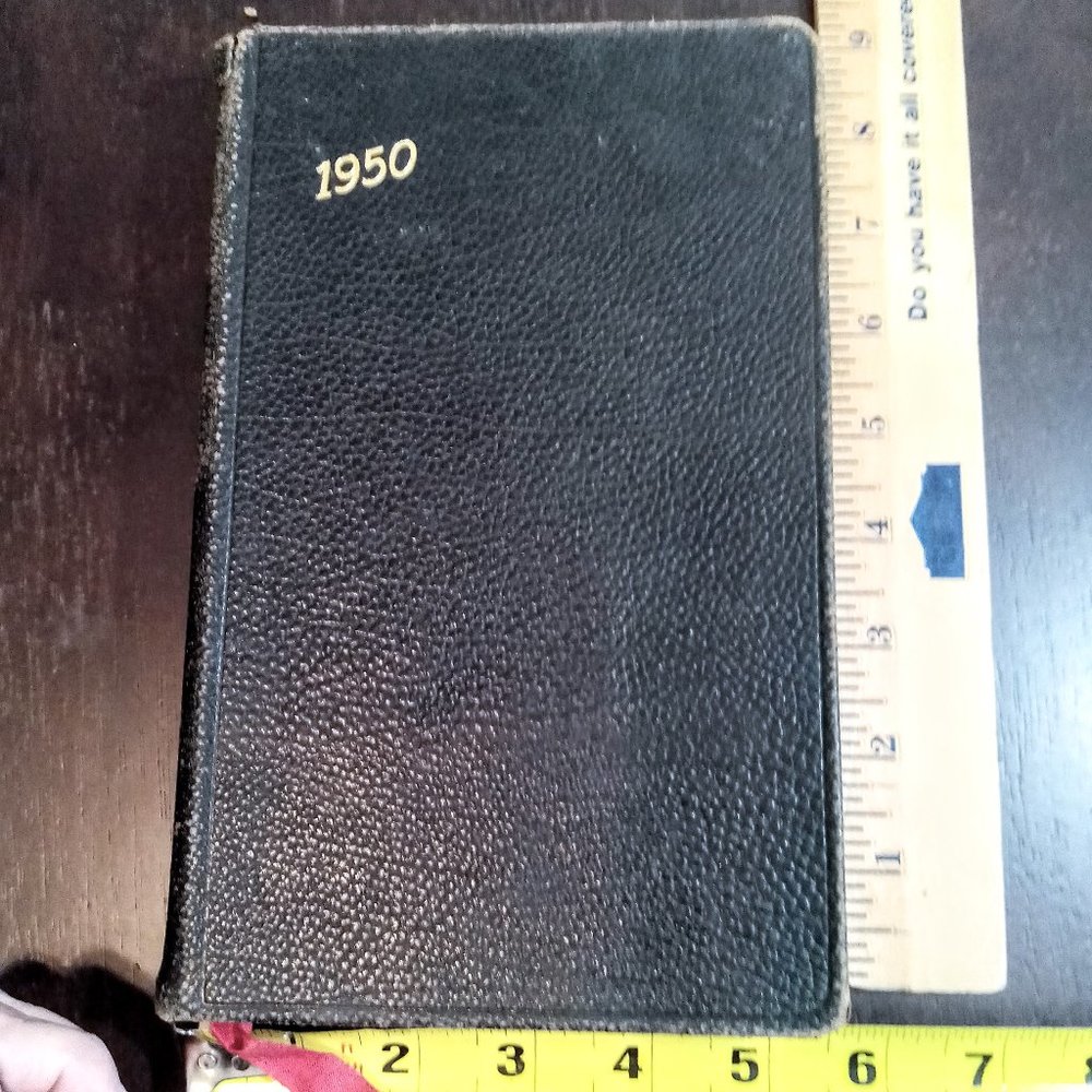 Vintage original 1950 Ledger book Junk journaling ephemera crafts paper